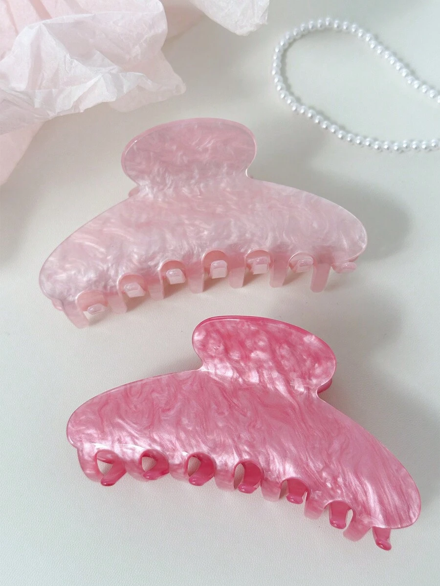 OUSEON 2pcs Different Color Hair Claws For Women - Multicolor - View 1