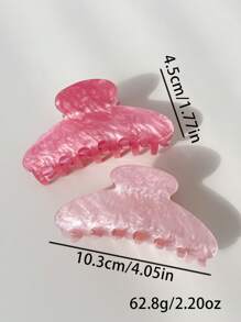 OUSEON 2pcs Different Color Hair Claws For Women - Multicolor - View 4
