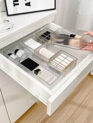 7 Stücke/6 Stücke/1 Stück Luxus Transparenter Tischplatte Make-up & Hautpflege Aufbewahrungsorganizer Box, Damen Schminktisch Make-up Schwamm, Pinsel, Lippenstift, Lidschatten, Hautpflege Ausstellung und Aufbewahrungsschublade Einsatz, Geschenke für Frauen, Weihnachtsgeschenke, Geschenkideen für Frauen