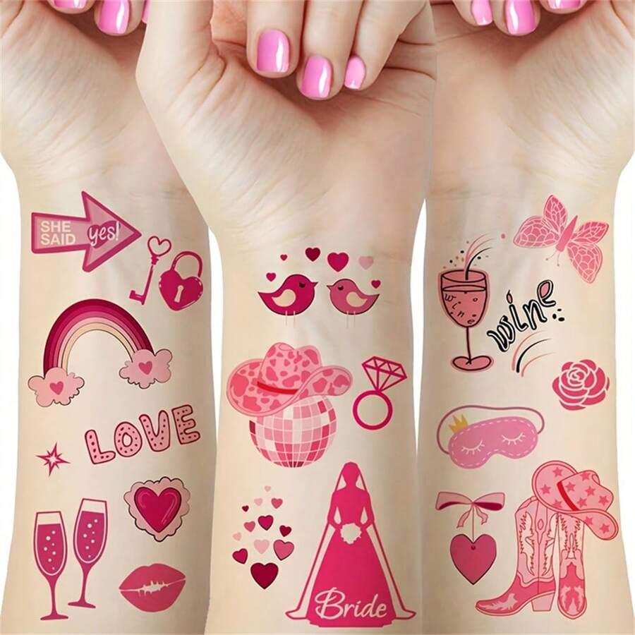 2 Sheets (50+ Designs) Realistic Temporary Tattoos For Bachelor