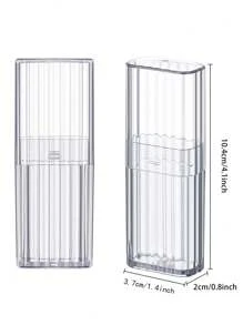 Floss Dispenser Portable Dental Floss Storage Box Reusable Floss Toothpicks Container Travel Teeth Flosser Holder Tool Oral Care - Clear - View 2