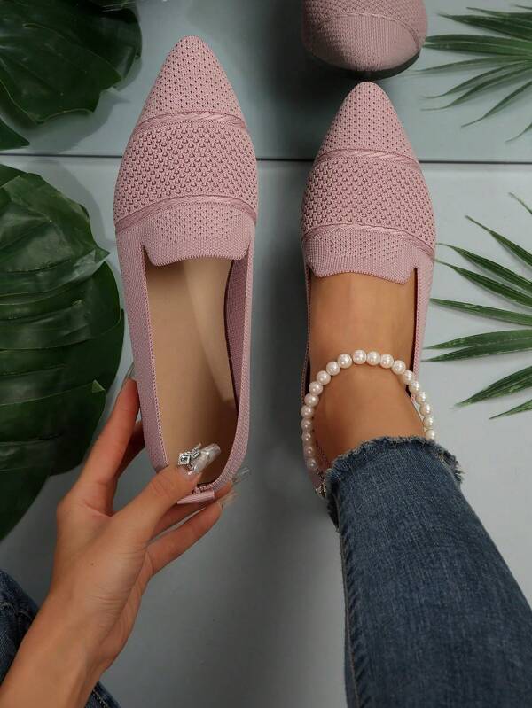 Women's Flat Woven Slip-On Pointed Toe Casual Summer Loafers