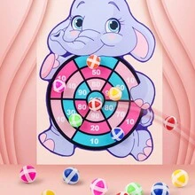 Dartboard Sticky Ball Target, Interactive Indoor/Outdoor Throwing Toy Set Including 3 Balls - Blue - View 2