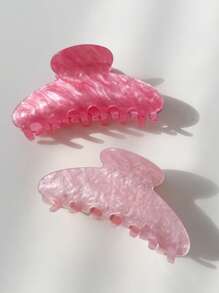 OUSEON 2pcs Different Color Hair Claws For Women - Multicolor - View 2