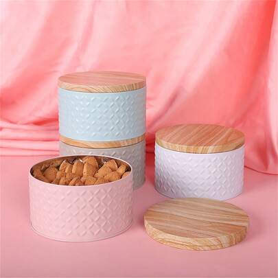 Box Candy Box Biscuits Tins Decorative Christmas Treat Boxes Cookie Gift Tins Boxes For Packaging Round Nesting Tins Christmas Cookie Tins Child Iron Candy Jar Cassette