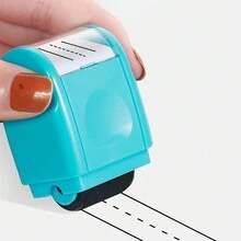 Sello práctica de línea punteada - Muñequera para entrenamiento de escritura a mano, sello de líneas para la escritura de niños con almohadilla de tinta, color azul - Azul - Ver 2