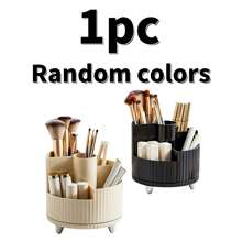 1pc Rotating Makeup Brush Holder, Desk Organizer For Makeup Brushes, Eyebrow Pencils, Pens; Great Stationery Storage Box For Classroom And Art Studio, Holiday Gift,For Holiday Beach, Bathroom Collection, Bedroom Collection, Large Capacity - One Size - View 11