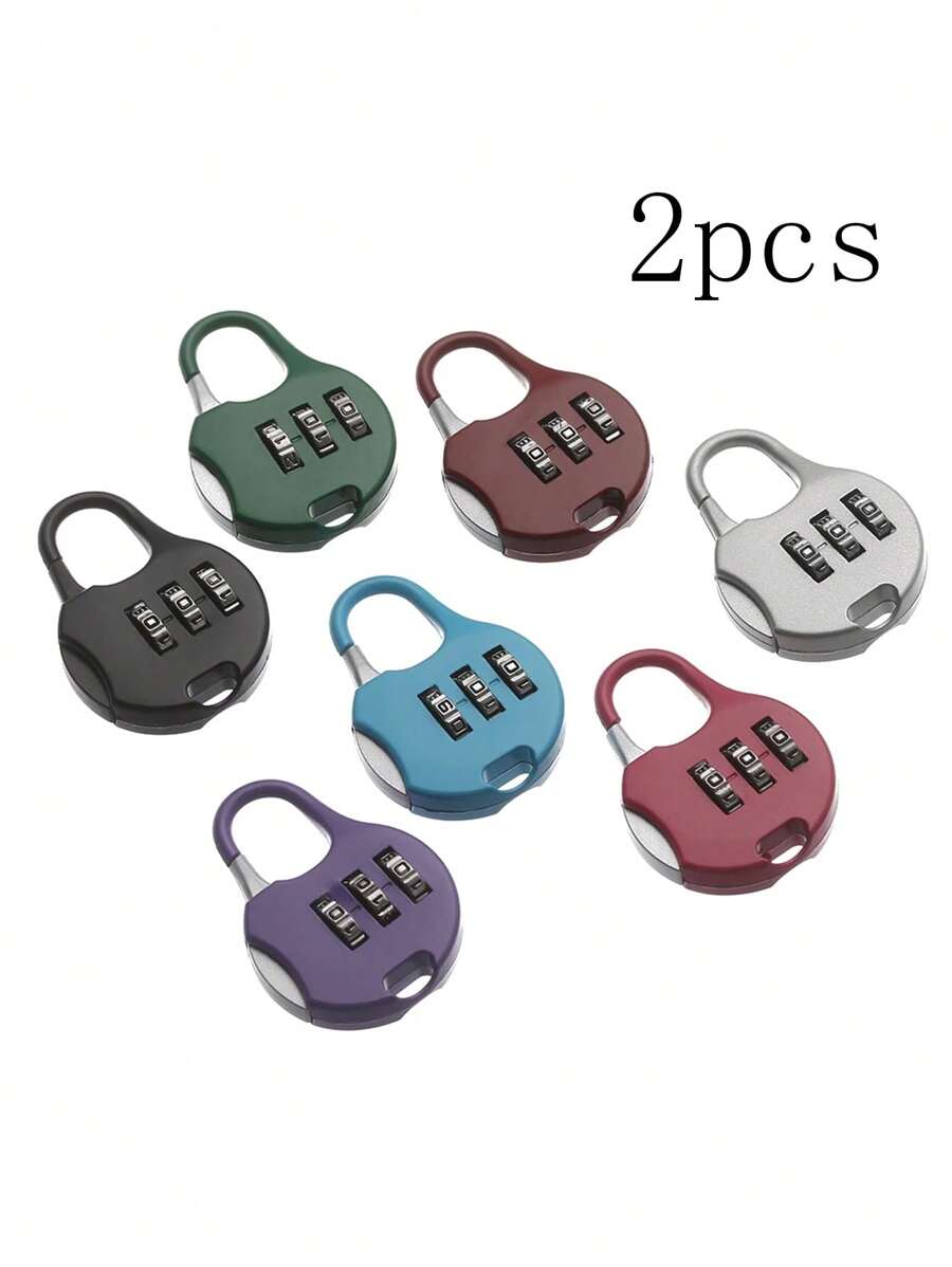 Cadeado de liga de zinco com senha, 2 peças Cadeado Anti-roubo de Mochila, Cadeado Mini, Cadeado de Senha para Bagagem, Caixa de Diário do Armário, Portátil para Essenciais de Viagens de Dormitório, Suprimentos Escolares para Mochila de Viagem, Bolsa de Viagem, Bagagem, Mala, Equipamento de Ginástica