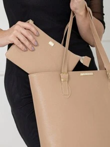 Bolsa Feminina Shopper Angike Grande Sacola de Ombro + Necessaire Feminina