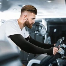 Mangas de brazo refrescantes con protección UV para hombres, máscara facial, manga larga con protección solar para ciclismo, voleibol, entrenamiento, guantes blancos, calentadores de brazo, atuendos de otoño, disfraces de Halloween, mangas negras, regalos para hombres