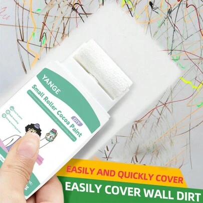 1 Bottle Wall Repair Self-Priming Paint Roller Brush, Latex Paint Roll Brush, White, Stain Remover Tool For Wall