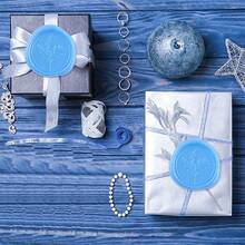 BAOFALI 25 Pcs Premium Envelope Wax Seal Stickers,Dazzling Wedding Stickers Wax Seals For Wedding Invitation Accessories Wedding Invitation Envelope Seal Stickers - Blue - View 5