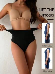 Conjunto de 2 piezas de ropa interior sexy en forma de triángulo G de control del abdomen y moldeo corporal de cintura alta para mujeres