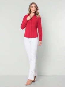 Women Blouses - 紅色 - 查看 3