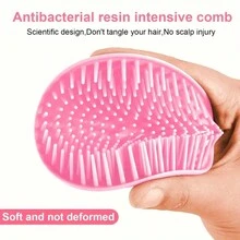 1入組洗髮水刷頭皮去角質刷頭，去屑刷沐浴刷，適用於家庭、辦公室、旅行使用 - 粉色 - 查看 5