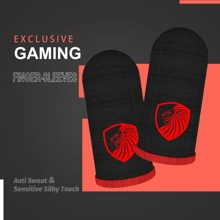 1 Par de Luvas de Ponta de Dedo para Jogos de Leão Prata/Fibra de Carbono para Jogadores, à Prova de Suor, Antiderrapante, Sensível ao Toque da Tela, Manga de Dedo Sedosa, Lisa e Respirável para Jogos, Cozinha, Banheiro, Casa, Fornecedores Domésticos