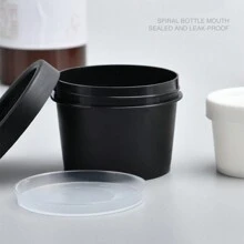 Lote de 2 piezas de contenedores vacíos de 50 gramos, tarros de plástico esmerilado rosa, verde, transparente, blanco y negro con tapas interiores para cosméticos y empaque de barril de mascarilla para viaje. - Multicolor - Ver 4