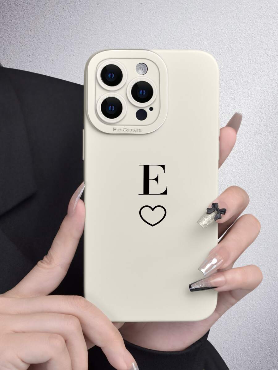 Husă telefon grafică cu litere - Alb-negru - Vizualizare 1