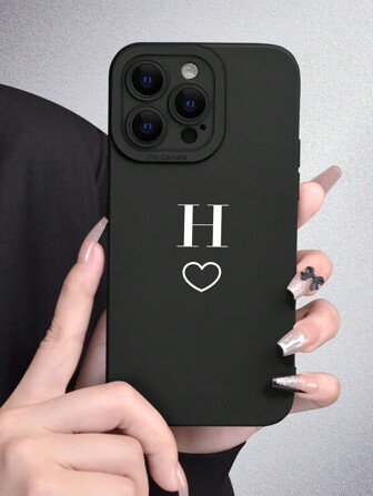Heart & Letter Graphic Phone Case