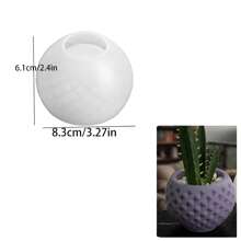 花盆硅胶树脂模具、DIY 水晶树脂、圆点储物盒模具、水泥花瓶、石膏首饰、笔筒、烛台蜡铸模具 - 白色 - 查看 9