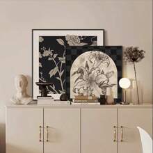 1pc 40*40 Size Oil Painting Canvas, Vintage Style Art Painting For Desktop And Cabinet Decoration, Can Be Framed And Hung On The Wall Manually.