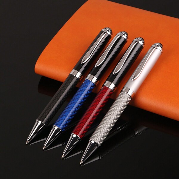 1pc Top Sell Luxurious Four Colors Available Carbon Fiber And Metal Ballpoint Pen For Business Gift