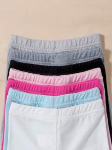 7 Cặp quần legging/quần short ngắn đơn sắc, nhẹ, thường ngày, đa năng cho bé gái mới biết đi và trẻ mới biết đi vào mùa hè - Nhiều màu - Xem 3