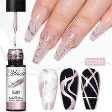 5毫升超亮金屬塗料眼線膠甲油，銀、金、玫瑰色鏡面繪畫膠半永久性UV凝膠甲藝塗層 - 粉色 - 查看 5