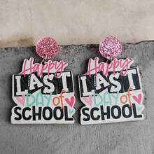 2 piezas Pendientes creativos con forma de maestra de dibujos animados para chicas/Regalo de regreso a la escuela para estudiantes o regalo de apreciación para maestras - 2 piezas de pendientes de profesor lindos de dibujos animados creativos - Ver 13