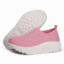Women's Slip On Breathable Walking Shoes Comfort Fitness Wedge Platform Sneakers Quick Upgrade Sneaker