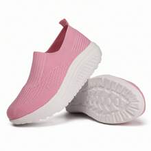 Women's Slip On Breathable Walking Shoes Comfort Fitness Wedge Platform Sneakers Quick Upgrade Sneaker