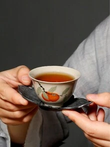 1套复古陶瓷茶杯，极具吸引力的手绘茶杯，可收藏的小茶杯，节日礼物，生日祝福 - 彩色 - 查看 2