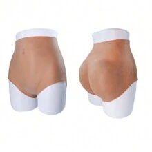 柔軟的矽膠非洲形狀塑身人工假臀墊加厚內墊小褲褲，1.2公分臀部厚度矽膠墊配合腰圍66cm-112cm穿著，驕傲 - 米色 - 查看 8