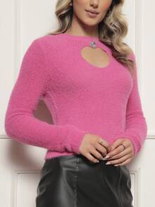 Women Sweaters - Màu Hồng Tươi - Xem 3