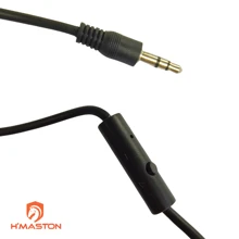 Cabo Auxiliar P2 e P3 com Microfone Embutido 1Metro / H'MASTON RX-02. - Preto - Visão 4