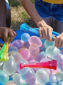 999pcs Quantity Optional Water Balloons Quick Fill Set,Summer Splash Fun Water Party Game,Family Outdoor Swimming Pool Water Toys,Outdoor Water Toys For Outdoor, Friends, Summer Fun