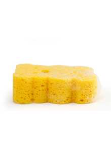 1pc Golden Baby Bath Sponge, Natural Bathing Sponge For Infant & Kids, Bathing Scrubber Cleaning Sponge For Newborns