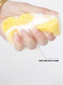 1pc Golden Baby Bath Sponge, Natural Bathing Sponge For Infant & Kids, Bathing Scrubber Cleaning Sponge For Newborns