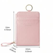 CarrKen 1入女士簡約超薄錢包，雙折多卡位信用卡套，拉鍊包手拿包，女孩的生日禮物