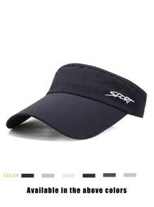 1 Stück Unisex Sommer Sonnenhut mit gesticktem Buchstaben SPORT, schnelltrocknend, verstellbar, atmungsaktiv, Outdoor-Kappe für Laufen, Reisen, Wandern und Radfahren