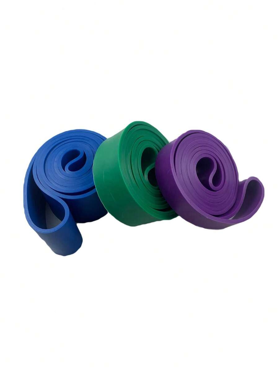 3入組彈性阻力帶（藍色、綠色和紫色） - 藍色和綠色和紫色 - 查看 1