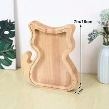 Love Piggy Bank Desktop Ornament Money Pot Clear Adults Wood Saving Heart Shaped Princess Gifts Decorative Coin Jar Home Birthday Graduation