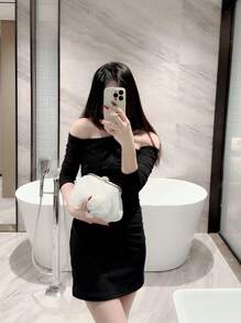 Moonlit EveBag O geantă elegantă cu flori plisate, geantă de nuntă albă romantică, geantă de mână pentru petrecere formală, geantă de seară cu curea cu lanț