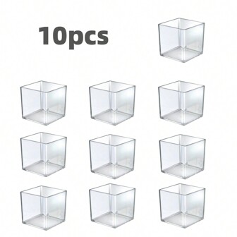 4/5/6/8/10 Square Acrylic Vases Caliber 2.4 " 3.15"3.93"4.72"Inch, Transparent Cube, Anti-Breakage Vase, Decorative Wedding Vase Center Piece, Small Items Storage, Home Garden, Wedding Party Ceremony, Formal Banquet, Flower Container Home Decor Room Decor Flower Vase Glass Vase