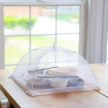 Food Covers For Outside,Food Tent,Picnic Food Covers Mesh,8 Pack (17in X 17 In) Reusable And Collapsible,Scratch Resistant No Lace Food Nets,Mesh Food Covers For Outdoors - White - View 8