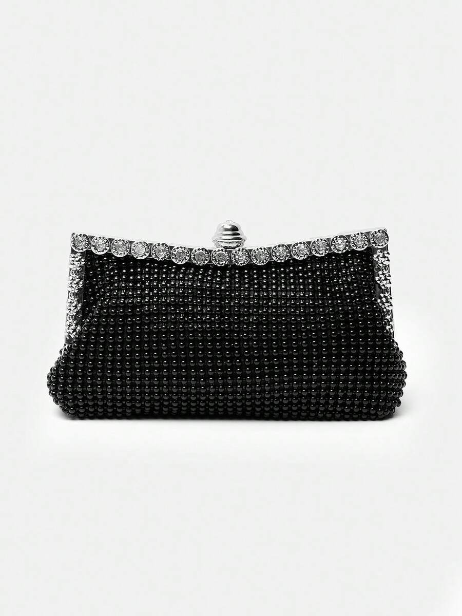 Where’s That From CAROLINE CRYSTAL EMBELLISHED EVENING CLUTCH BAG - Negro - Ver 1