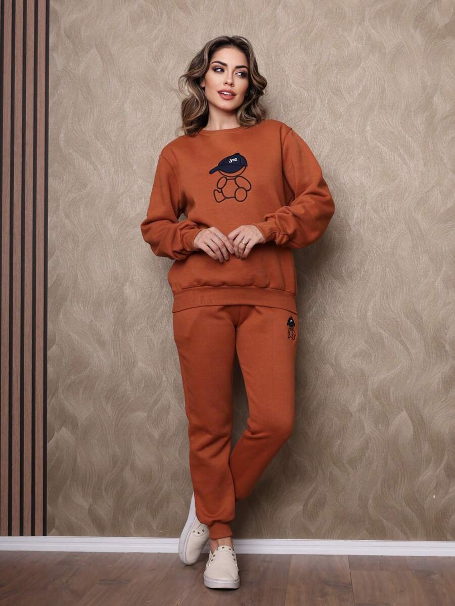 Women Two-Piece Outfits - Màu Cam cháy - Xem 1