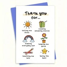 1pc Cute Teacher Appreciation Gift For Women And Men, Funny Thank You Card Gift For Teachers, End Of Semester Card Gift, Thank You Gift For Male And Female Teachers, Thank You For Helping Me Grow Card, Best Teacher Appreciation Gift, Small Business Supplies, Thank You Card, Birthday Gift, Greeting Card, Unusual Thing, Gift Card