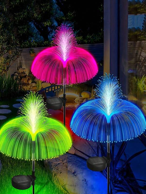 8/4/2/1pc Solar Garden Outdoor Fountain Light, 7-Color Jellyfish Solar Garden Light, Outdoor Waterproof Solar Garden Light, Garden Lawn Path Backyard Wedding Holiday Party Solar Decorative Light