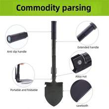 1 Xẻng cắm trại ngoài trời đa năng, gấp câu cá với tính năng tự vệ - Nhiều màu - Xem 9